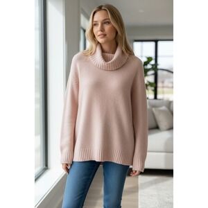 BP Sweater Womens XXS Pink‎ Turtleneck Side Slit Knit Soft Cozy Pullover